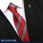 Genuine Silk Striped Neck Tie Zsld044 - Red - One Size