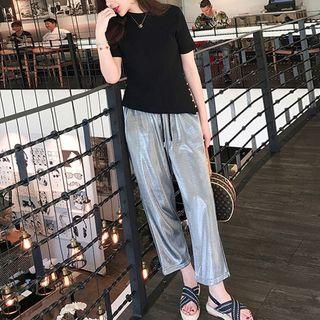 Short-sleeve T-shirt / Drawstring Waist Pants / Set