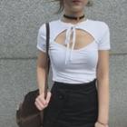 Short-sleeve Open Front T-shirt