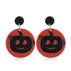 Pumpkin Acrylic Dangle Earring 1 Pair - Red & Black - One Size