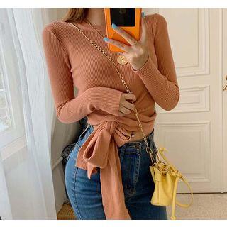 Cropped Tie-waist Knit Top