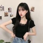 Mesh Short-sleeved Knit Top