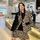 Set: Floral Panel Blazer + Vest + Shorts