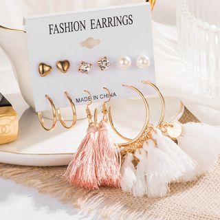 Set Of 12: Fringed Earring Set Of 12 - 11713 - 01 - One Size