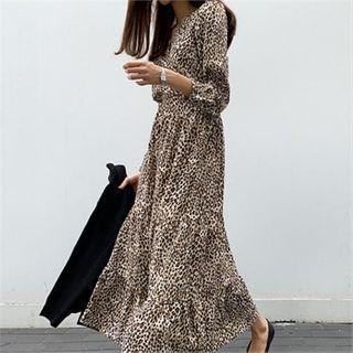Leopard Print Tiered Dress