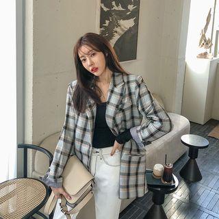 Plaid Boyfriend Blazer