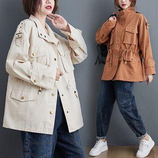 Tie Waist Button-up Jacket