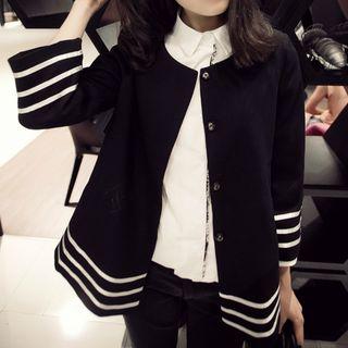 Striped 3/4 Sleeve Coat