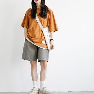 Plain Mock Two-piece Short-sleeve Tee
