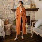 Tie-waist V-neck Long Shirt