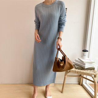 Long-sleeve Midi A-line Sweater Dress