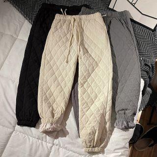 Drawstring Quilted Sweatpants