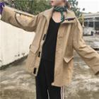 Pocketed Zip-up Utility Jacket