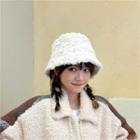 Plain Chenille Bucket Hat Milky White - M (56-58cm)