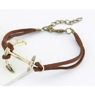 Faux-leather Anchor Bracelet