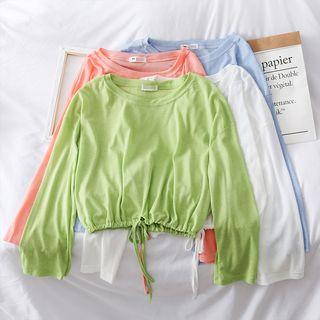 Loose-fit Drawstring-hem Light Top