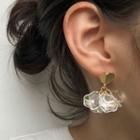 Alloy Heart Acrylic Petal Fringed Earring 1 Pair - Love Heart - One Size