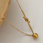 Knot Pendant Stainless Steel Necklace E16 - Gold - One Size