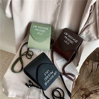 Lettering Crossbody Flap Bag