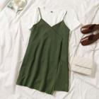 Plain Strappy A-line Dress / Short-sleeve T-shirt