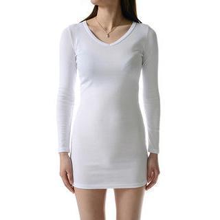 Long-sleeve V-neck Dress