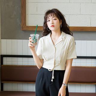 V Collar Plain Shirt