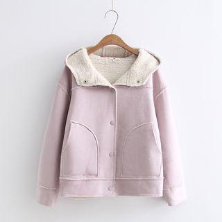 Hooded Faux Shearling Jacket