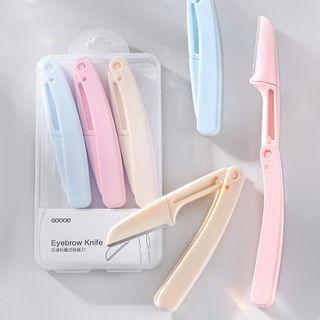 Plastic Foldable Eyebrow Razor / Tweezers / Set