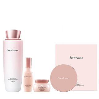 Sulwhasoo - Bloomstay Vitalizing Water Special Set: Water 150ml + Serum 8ml + Cream 5ml + Sheer Lasting Gel Cushion Spf35 Pa++ Miniature #21 3g X 1pc 4pcs