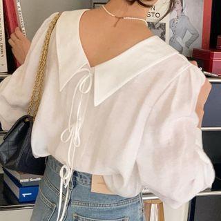 Puff-sleeve Bow Detail Blouse