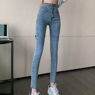 High-waist Slim Fit Denim Pants