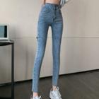 High-waist Slim Fit Denim Pants