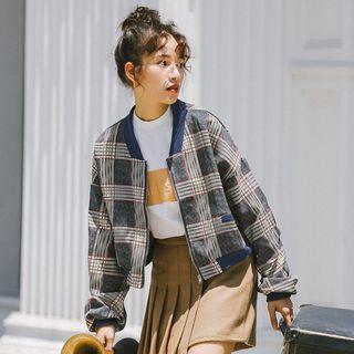 Plaid Bomber Jacket
