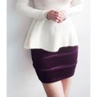 Zip-back Velvet Skirt