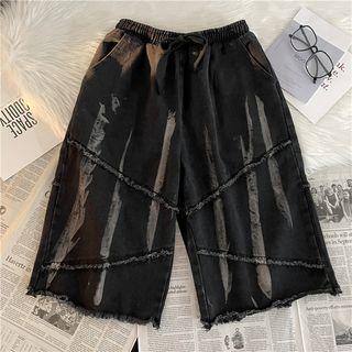 Denim Tie-dye Shorts