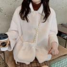 Faux Shearling Jacket / Drawstring Pouch