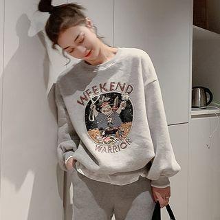 Printed Paneled Sweatshirt