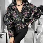 Paisley Print Hooded Padded Cropped Jacket