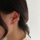 Rhinestone Alloy Cuff Earring 1pc - Left Ear - Gold - One Size