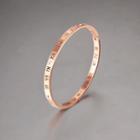 Stainless Steel Roman Numeral Bangle Rose Gold - One Size