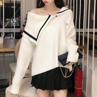 Asymmetric Sailor Collar Sweater
