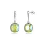 925 Sterling Silver Elegant Fashion Simple Sparkling Green Austrian Element Crystal Earrings  - One Size