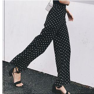 Dotted Chiffon Wide Leg Pants