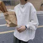 Puff-sleeve Pocket Detail T-shirt
