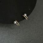 Faux Pearl Layered Half-hoop Earring