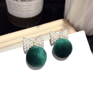 Faux Pearl Earring 1 Pair - Steel Needle - Gold - One Size