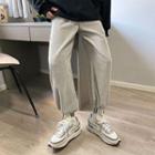 High-waist Corduroy Plain Pants