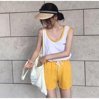 Contrast Trim Tank Top / Shorts