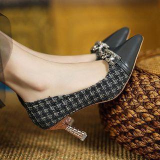 Stiletto Heel Tweed Pumps