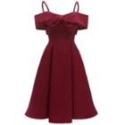 Strappy Bow Accent A-line Dress